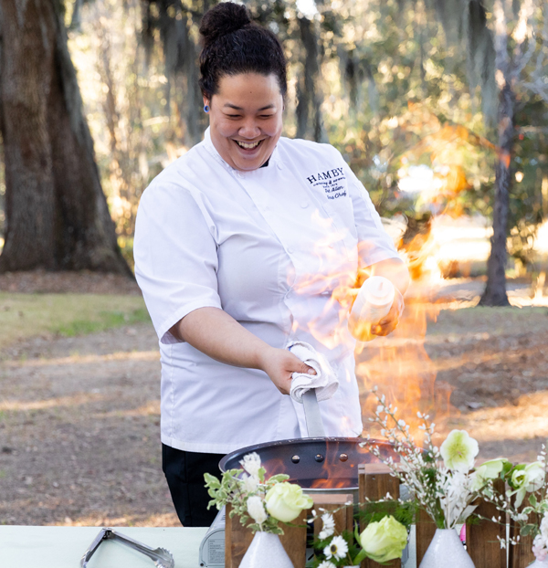 Offering chef-attended stations for Charleston weddings
